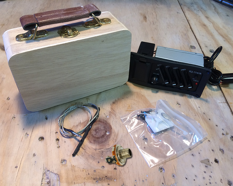 Craft box and Pre-Amp Unit for Acoustic and Cigar Box Guitars - Model EQ-7545R