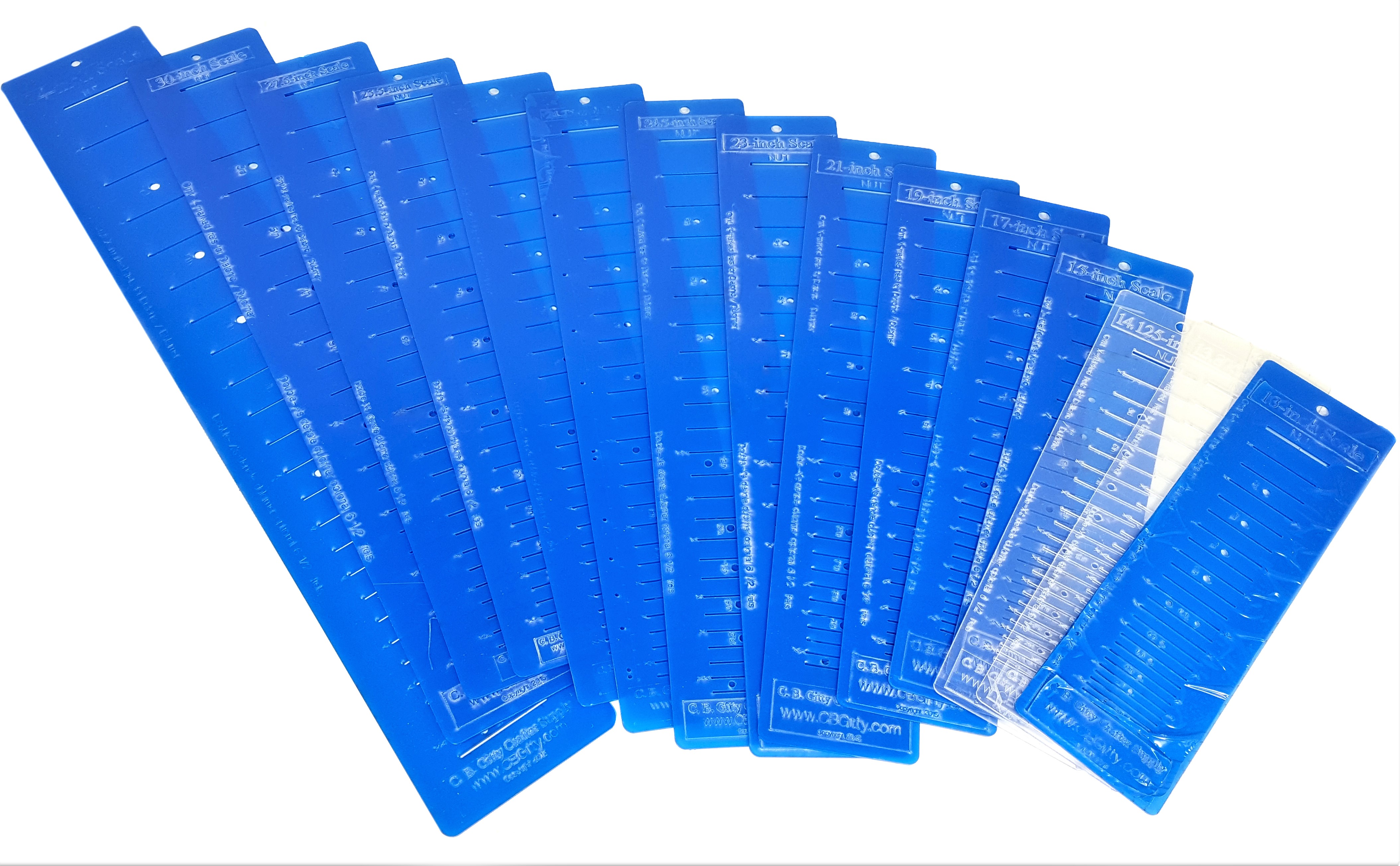 15pc. Acrylic Fretting Scale Template MEGA PACK