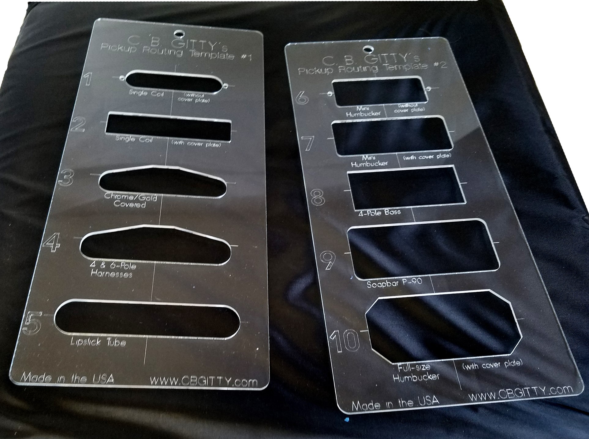 2pc. Electric Guitar Pickup Routing Template Set