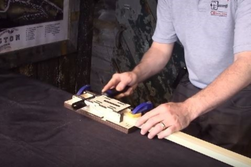 Scarf joint miter box kit demonstration - make the cut
