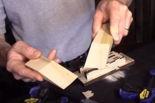 Scarf joint miter box kit demonstration - finished cut