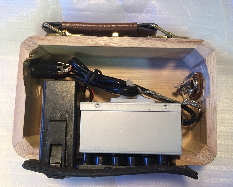 Inside view of pre-amp installed in small box