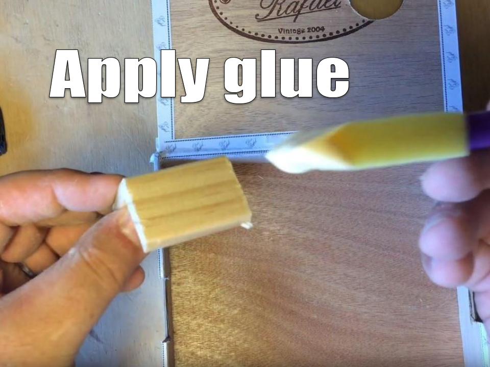 Applying glue to corner molding