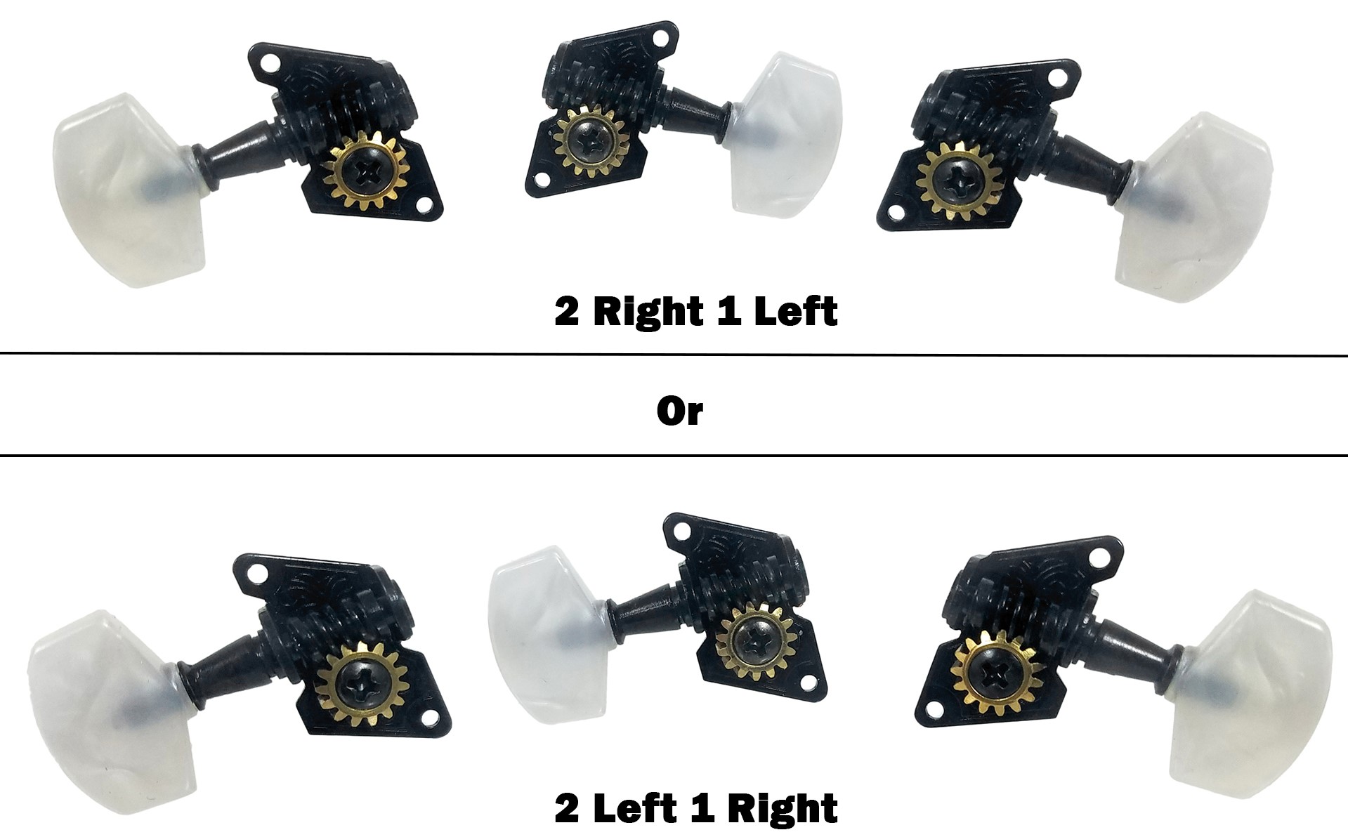 Open-Gear Tuners for 3-String Cigar Box Guitars