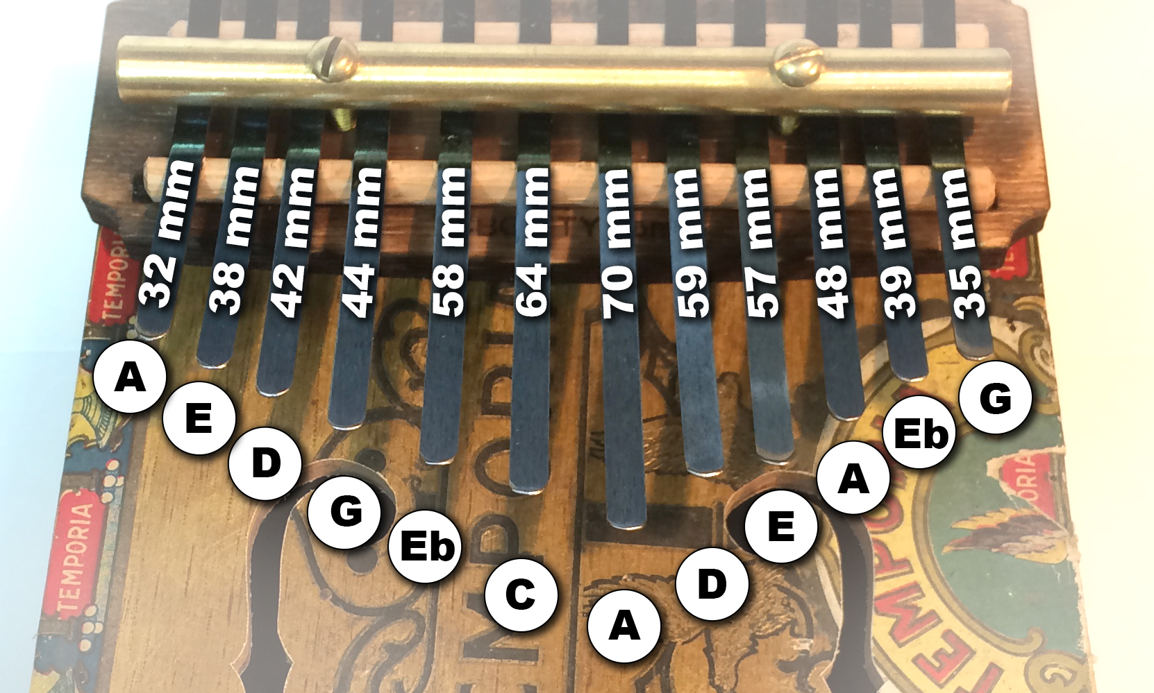 Cigar Box Kalimba BLUES! How to change the tuning to A Minor Blues - B. Gitty Crafter