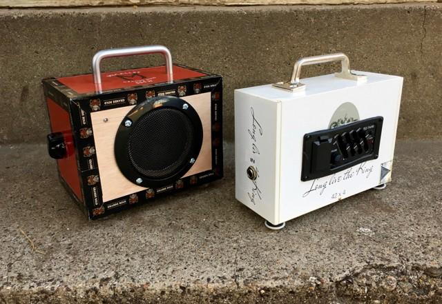 Poorness Studios' cigar box amplifier and cigar box pre-amp