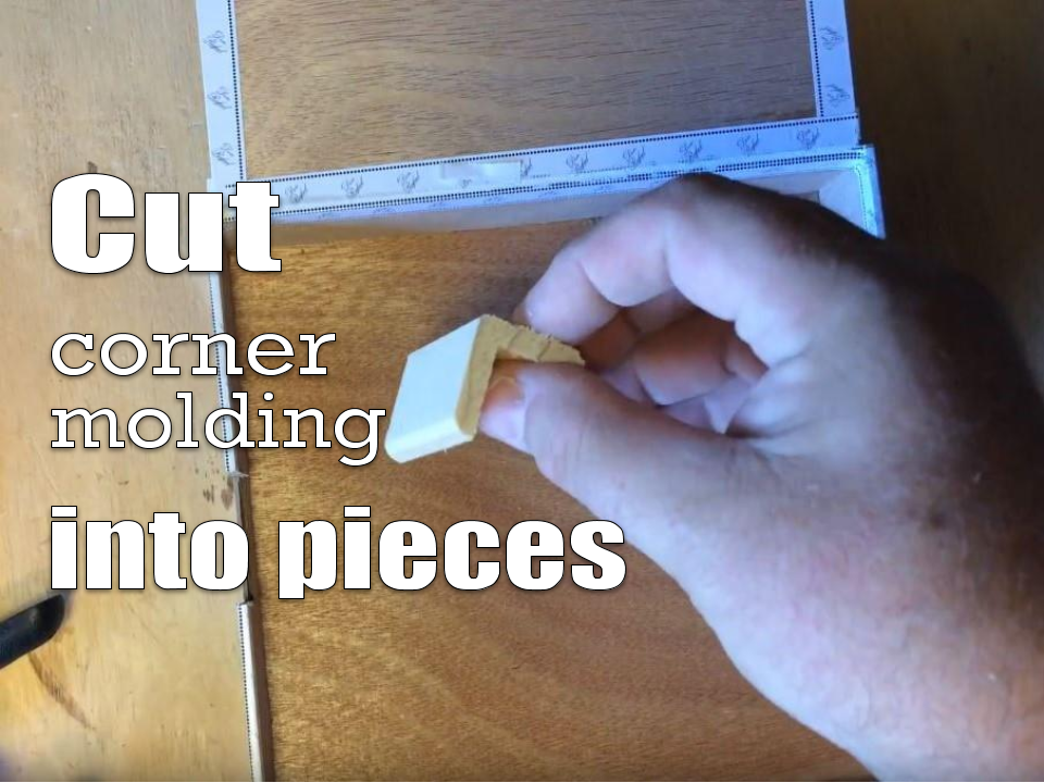 Corner molding cut into pieces