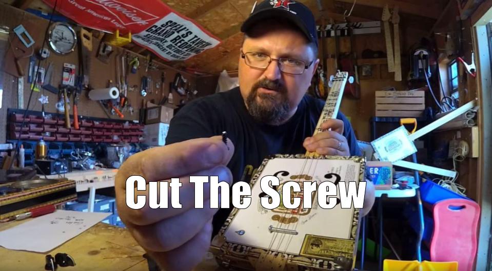 Shane Speal cuts the box handle mounting screw