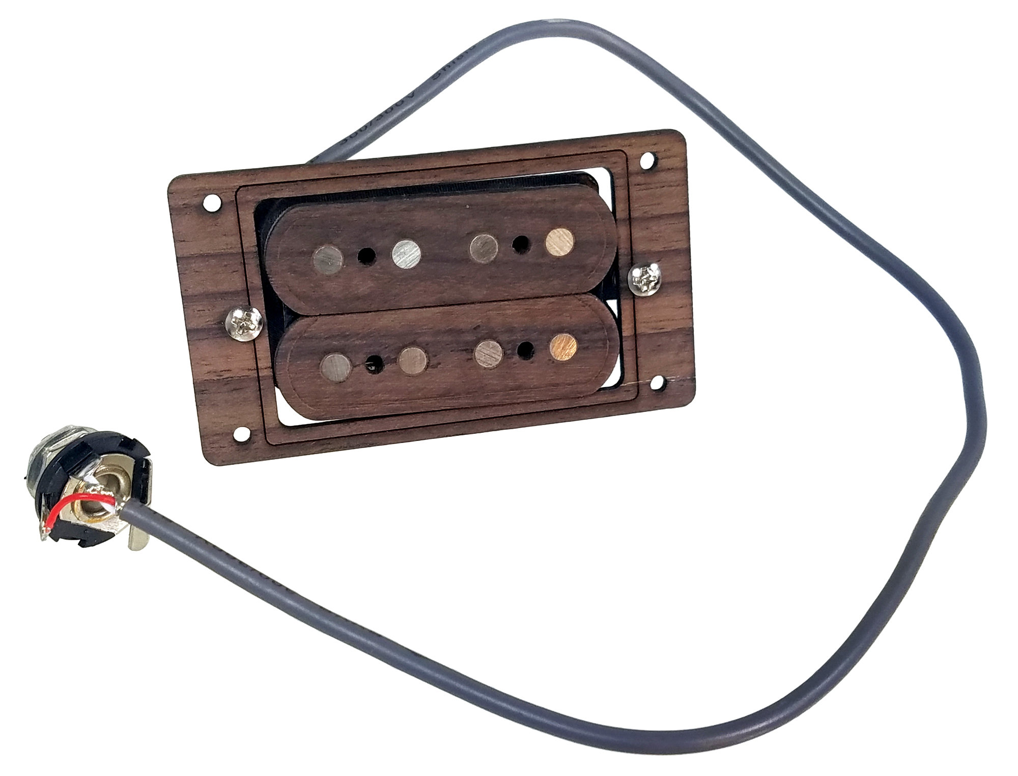 "DeltaBucker" 4-string Rosewood Cigar Box Guitar Humbucker Pickup pre-wired with Jack - No Soldering!