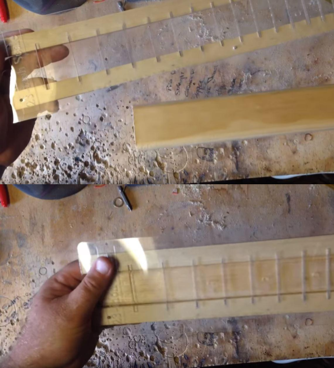 Fitting neck into template