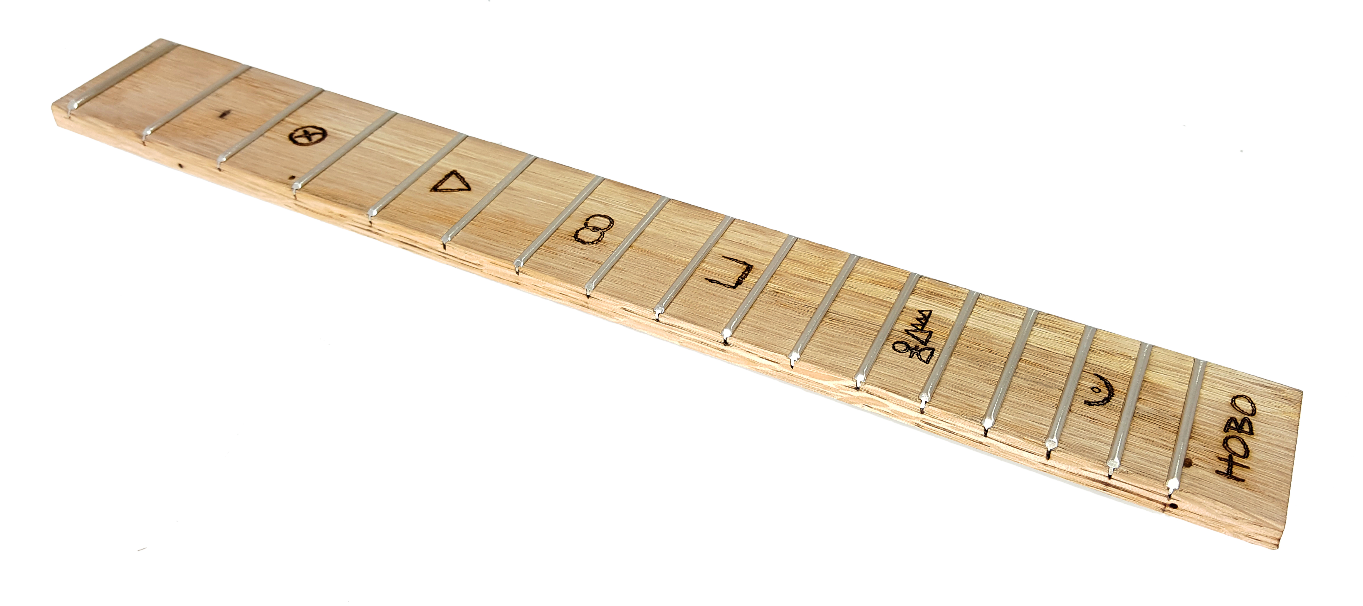 Hobo Fiddle Fretboard - Fully Fretted 17 -inch Scale - Custom-Engraved with Real Hobo Glyphs!