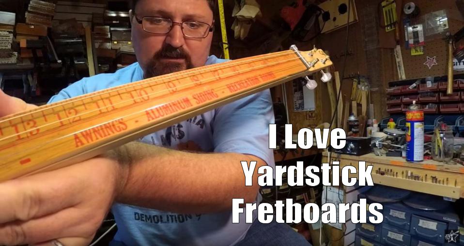 Shane Speal loves using yardsticks as cigar box guitar fretboards
