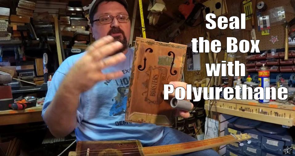 Shane Speal seals antique cigar boxes with polyurethane